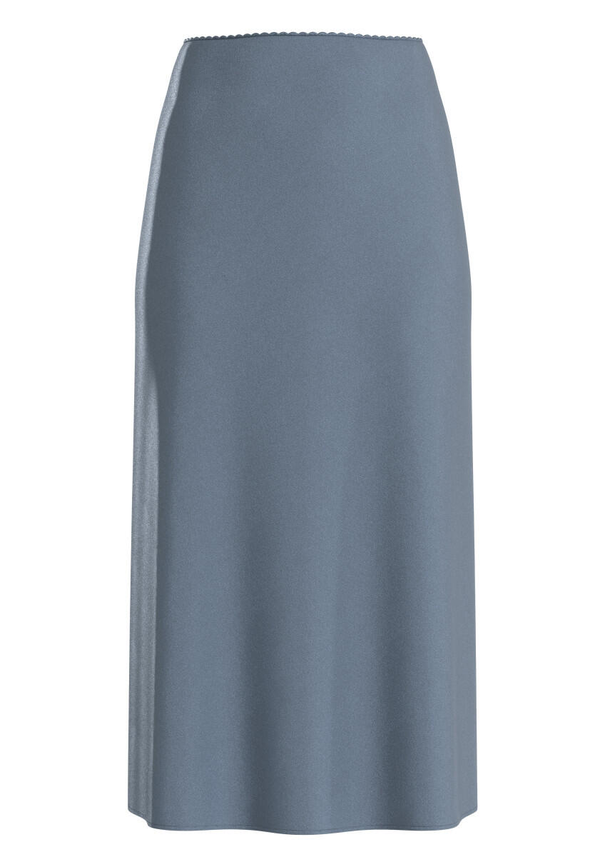 Glänzender Satin-Midirock mit Elastikbund