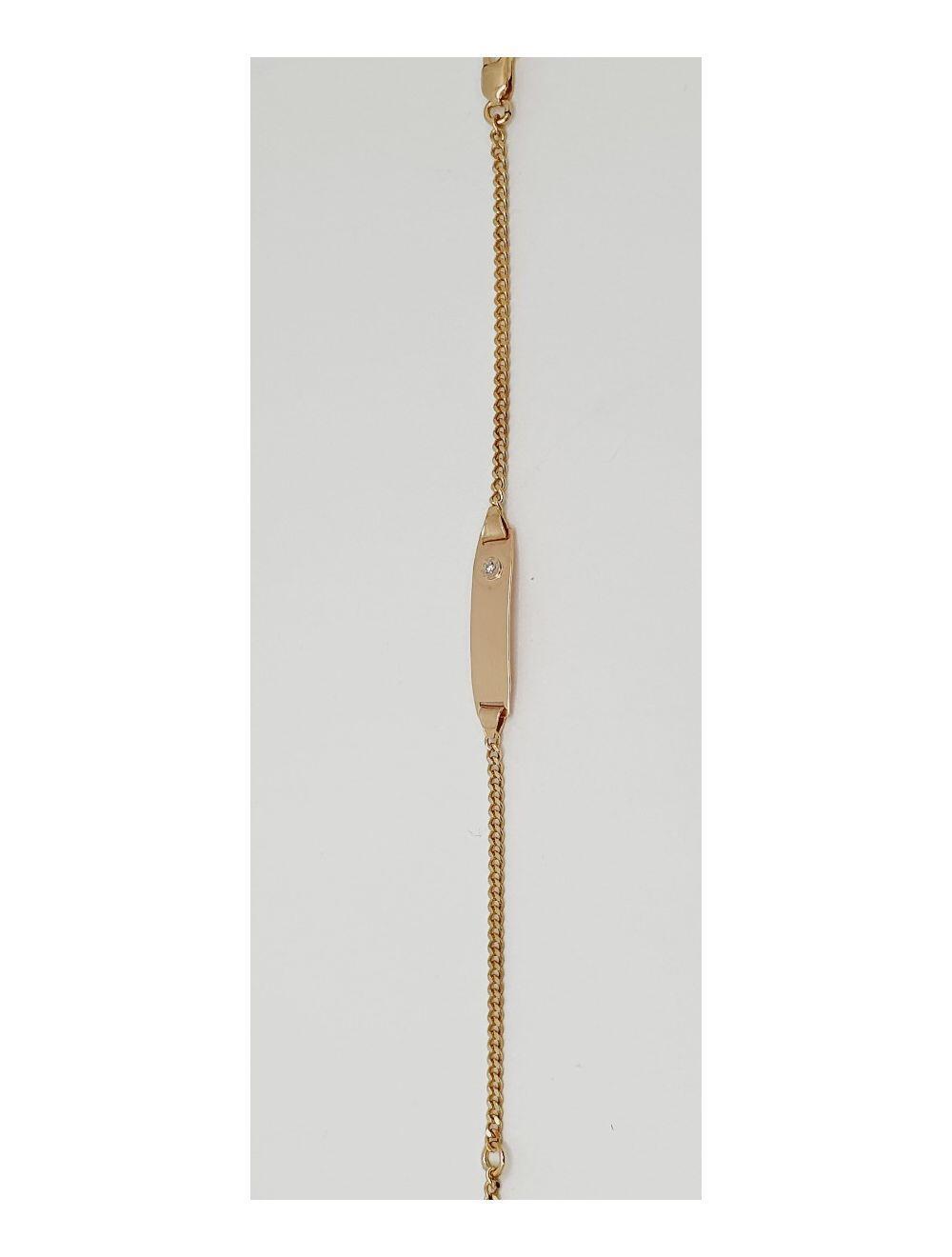 # Baby Identity Armband Gelbgold mit 0.01ct Naturdiamant 14cm