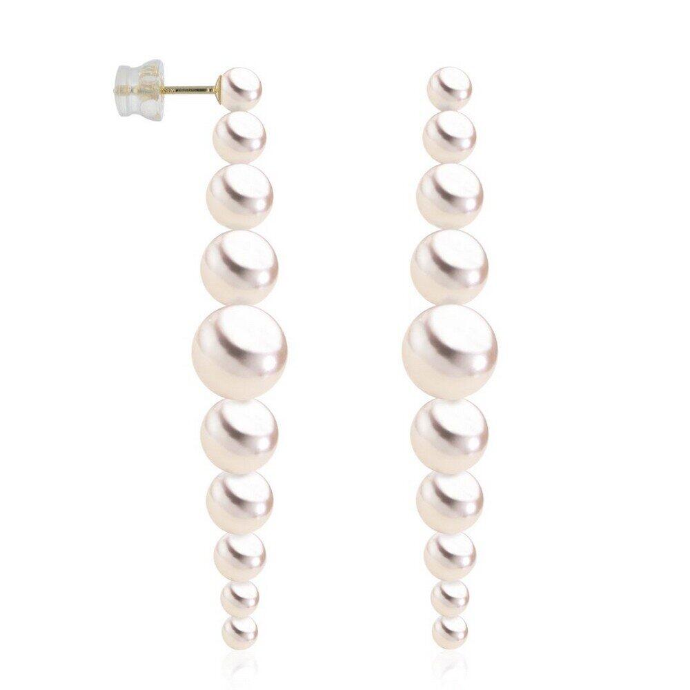 Luna-Pearls - 310.0836 - Boucles d'oreilles pendantes - pour femmes - or jaune 18 carats - perle Akoya cultivée 3-8 mm