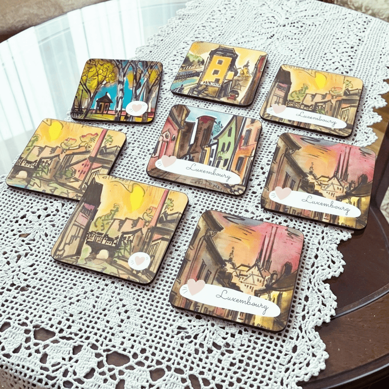 Luxembourg Pastel Dreams luxury coasters (set of 6)