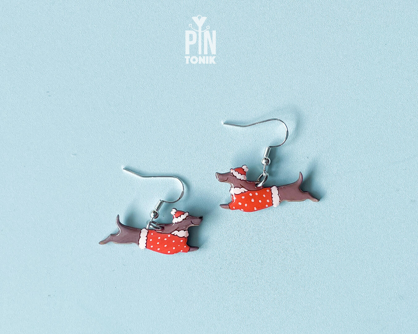Boucles d’Oreilles Pendantes Festives | Bijoux de Noël & Fêtes | Boucles d’Oreilles en Bois Colorées | PinTonik