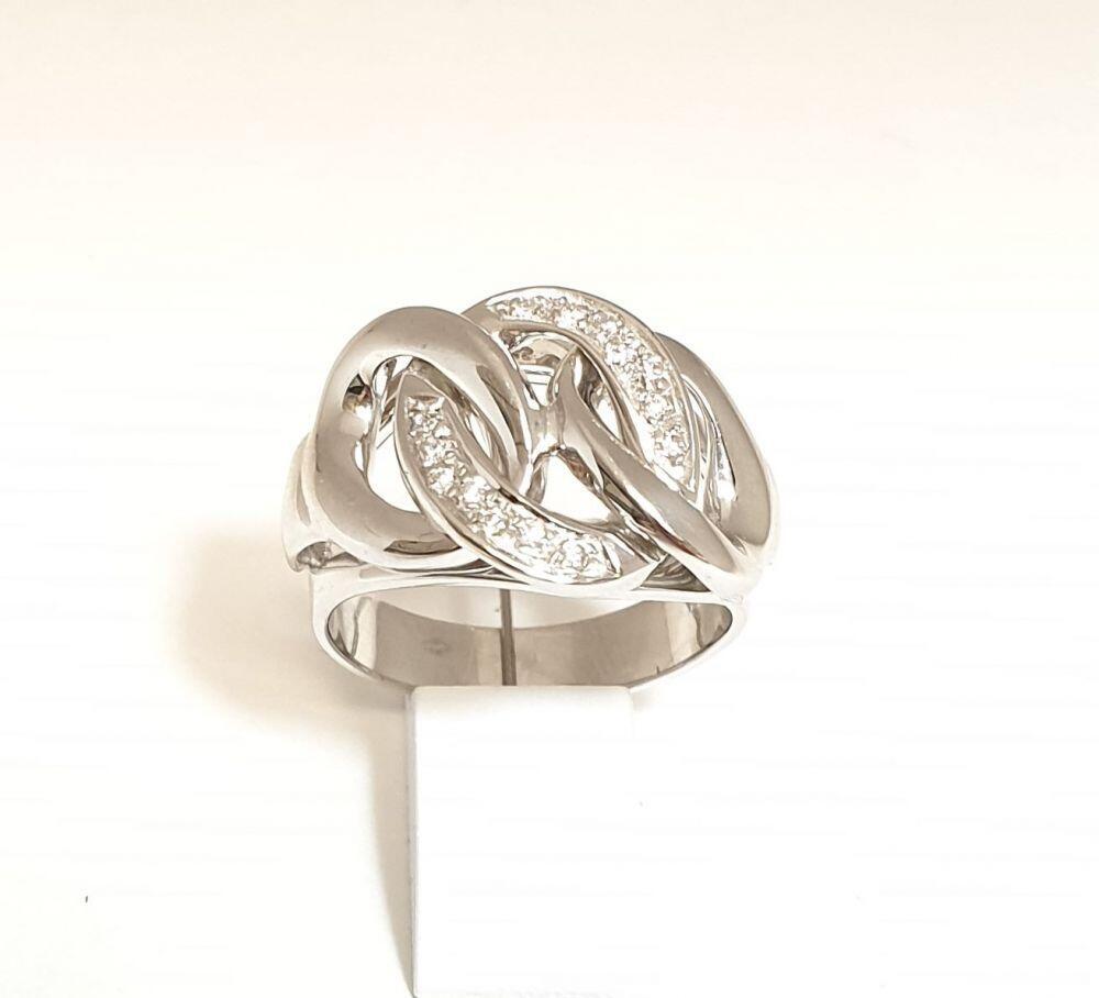 # Weißgoldring mit Diamanten 0,14 ct