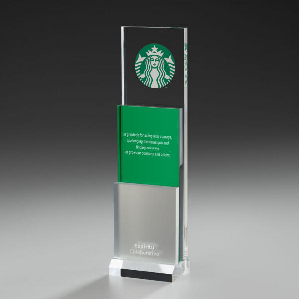 Emerald Step Award 73404, acrylic, including engraving, available in 3 sizes. 