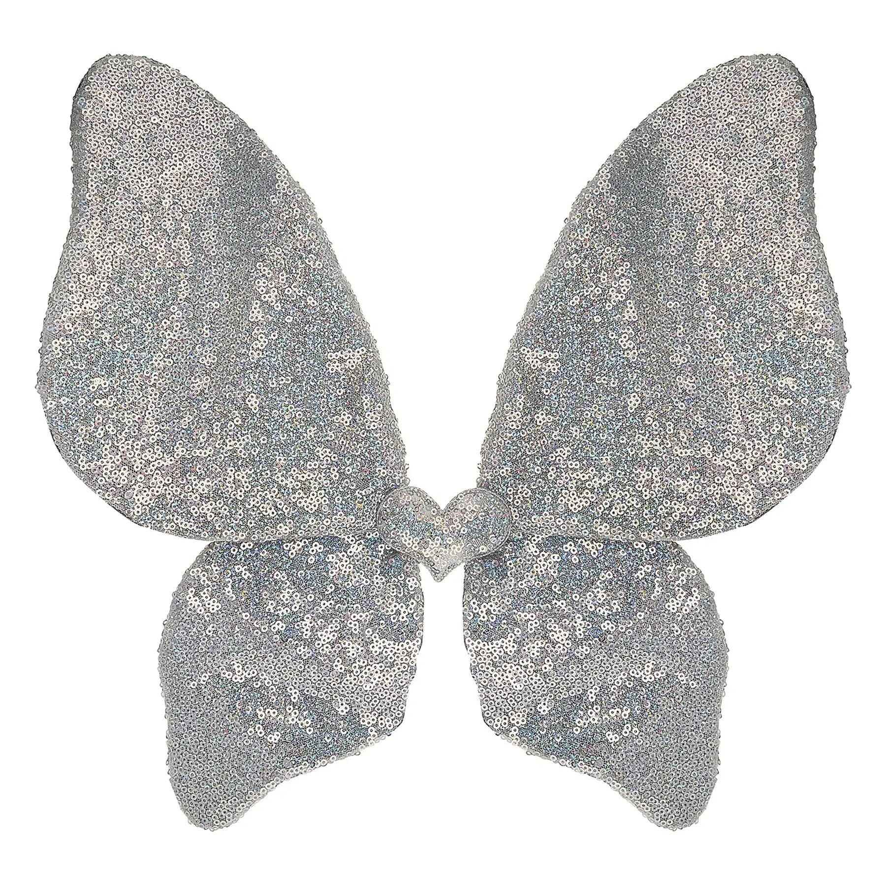 Ailes argentées en sequins scintillants pour costume