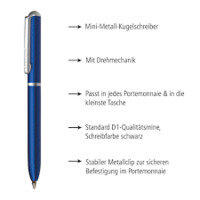43009/3D: Stylo bille Blue Mini Portemonnaie, recharge noire