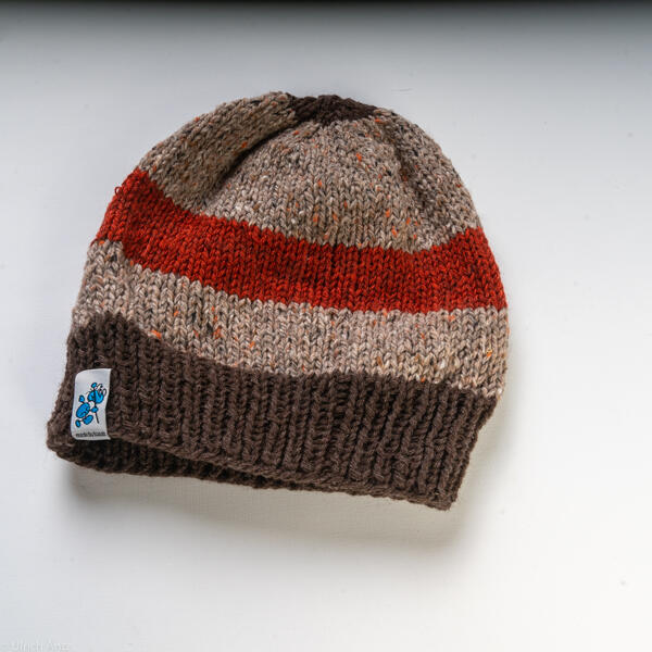 Hat, hand-knitted from high-quality yak wool, circumference approx. 46 cm
