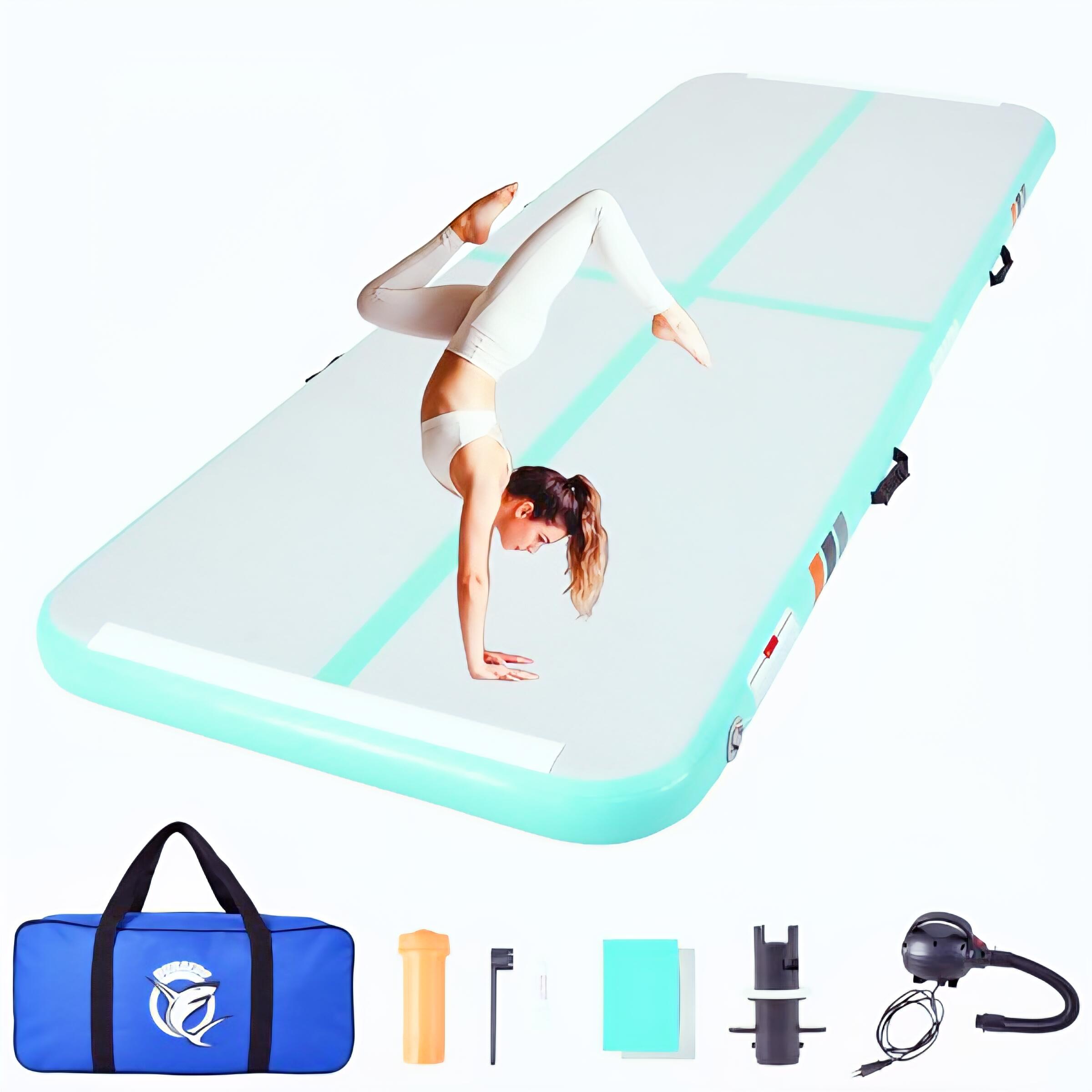 Tapis de tumbling et gymnastique artistique vert pastel