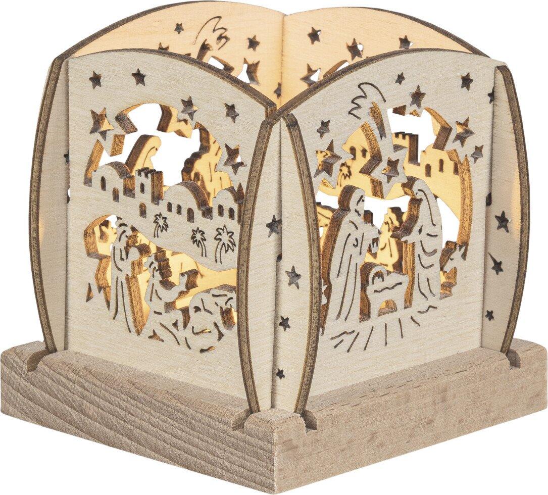 Mini lantern decor – wooden bells for 1 tealight, 7 cm