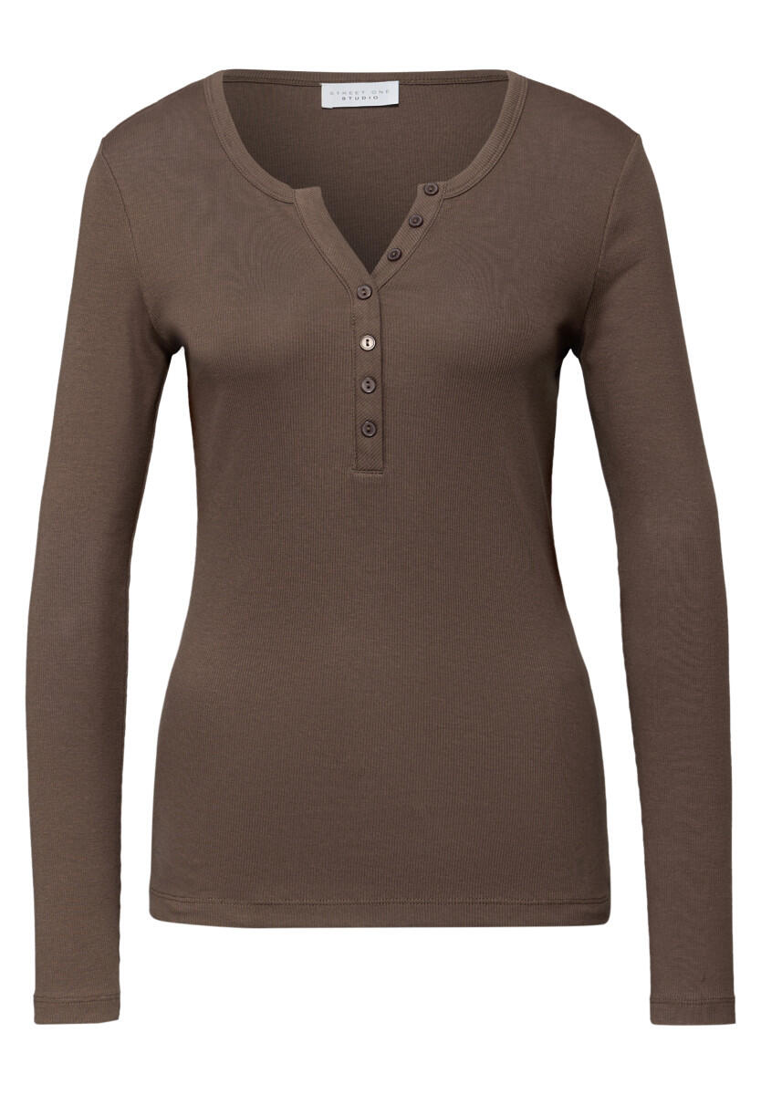 Rippshirt mit Knöpfen