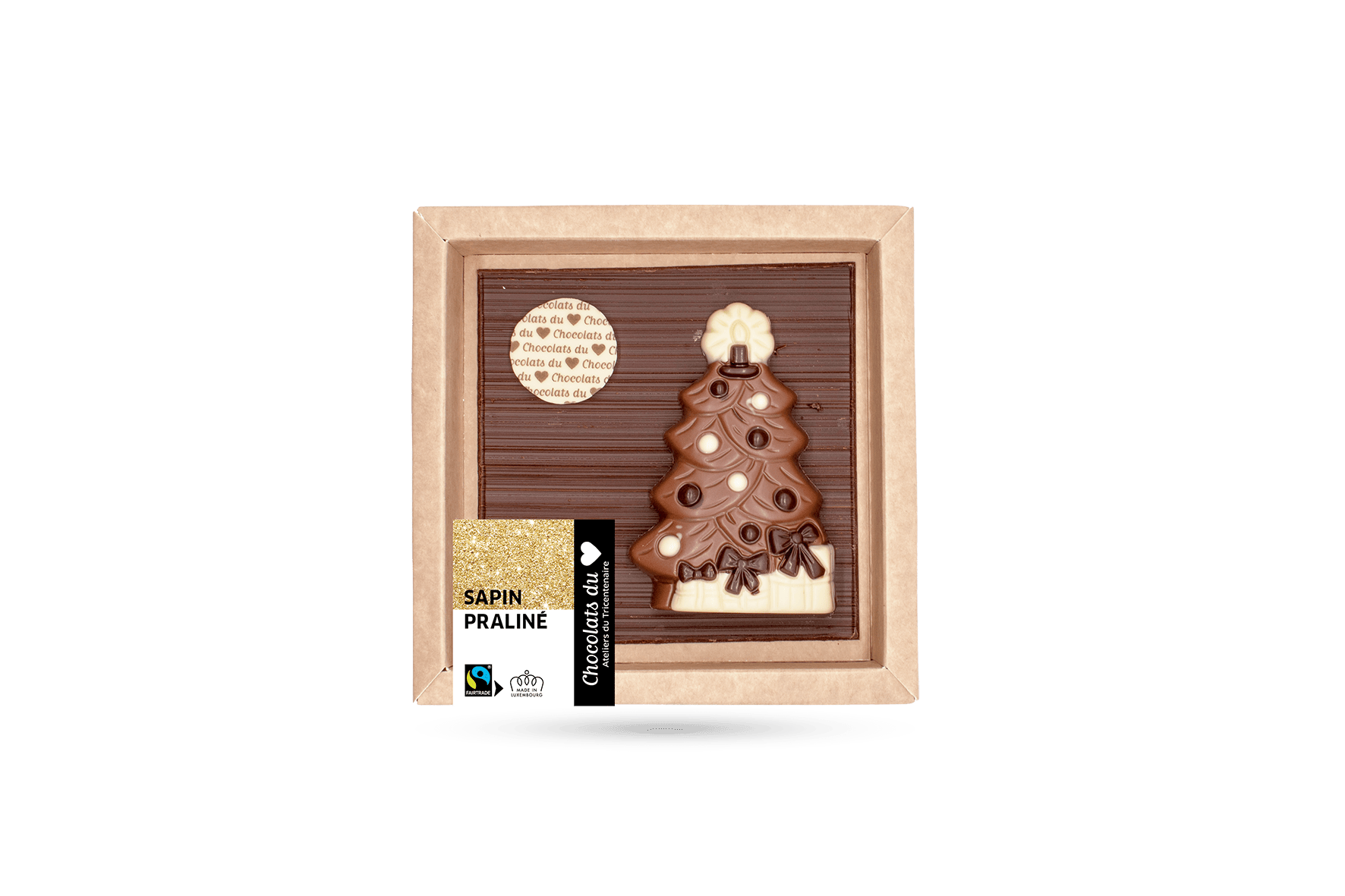 Noël - Small praline Christmas tree set, Fairtrade 150g.