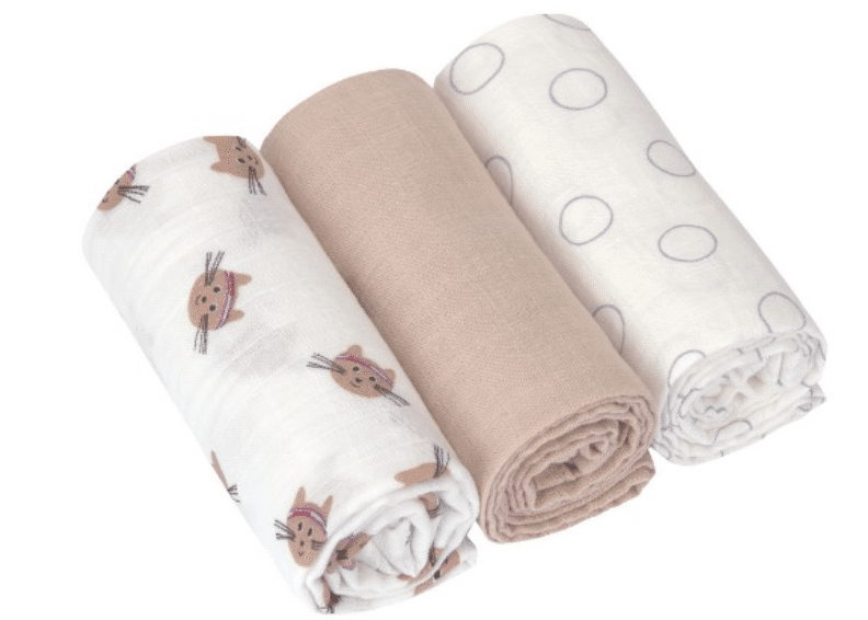 Lässig Muslin Cloths 3-piece Set 60 x 60 cm - Organic Cotton, Tiny Team, Dog