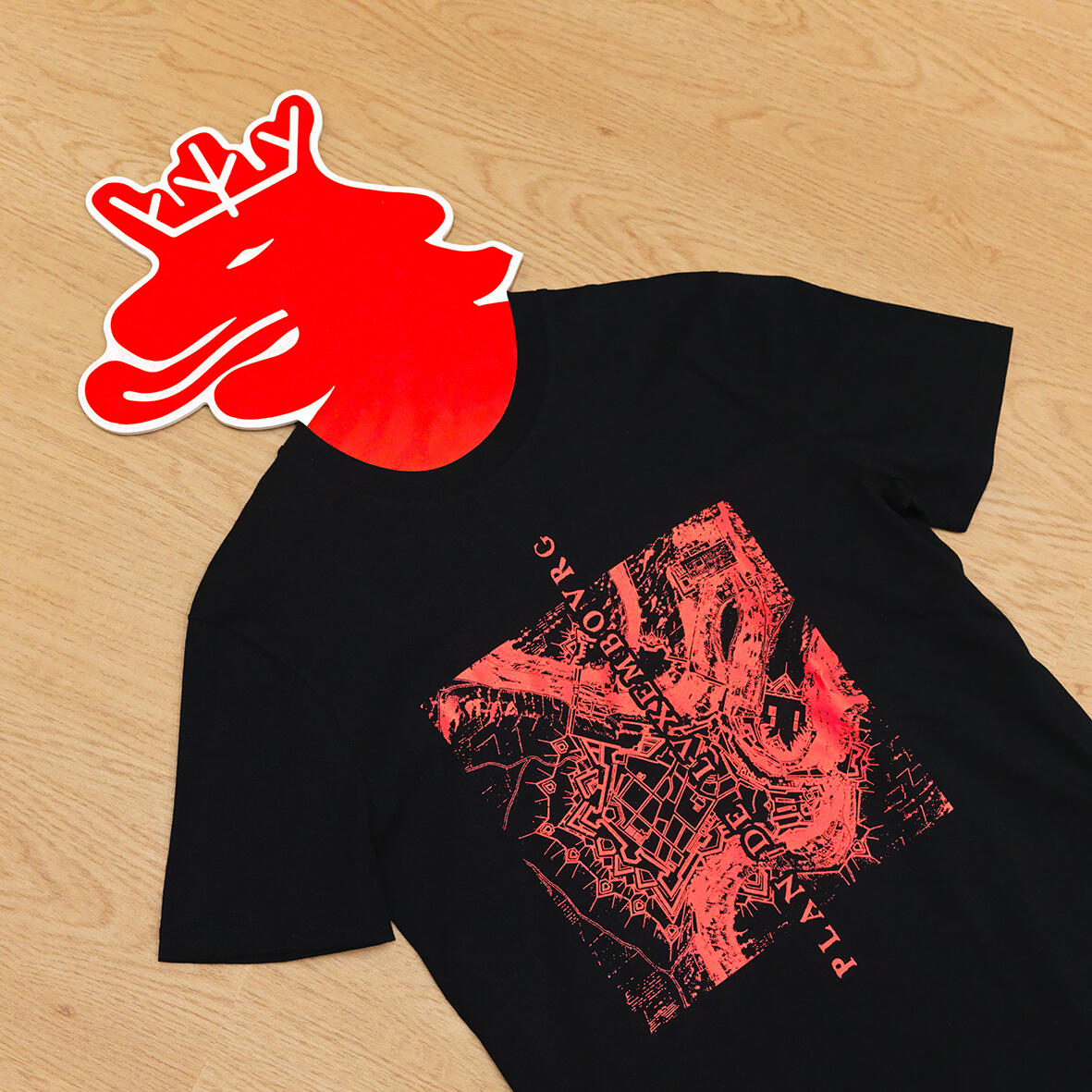 BLACK T-SHIRT LUXEMBOURG MAP