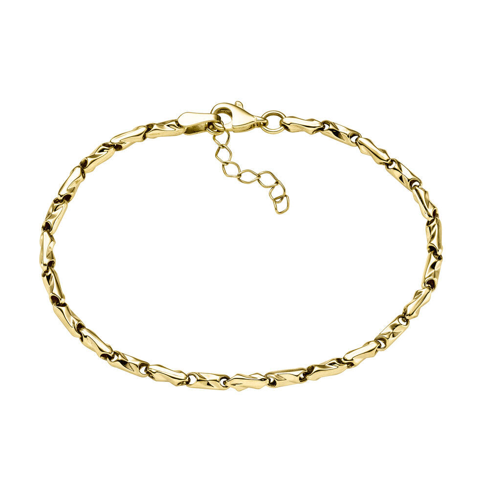 Unique fancy 9kt gold link chain bracelet
