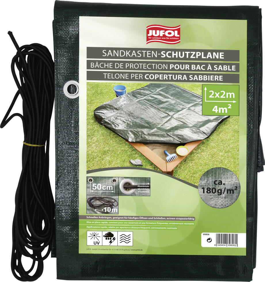 Jufol protective tarp 2 x 2 m (4 m²), approx. 180 g/m², silver-green