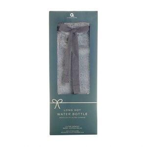 AH0341GY: Aroma Home Grey Faux Fur Long Hot Water Bottle