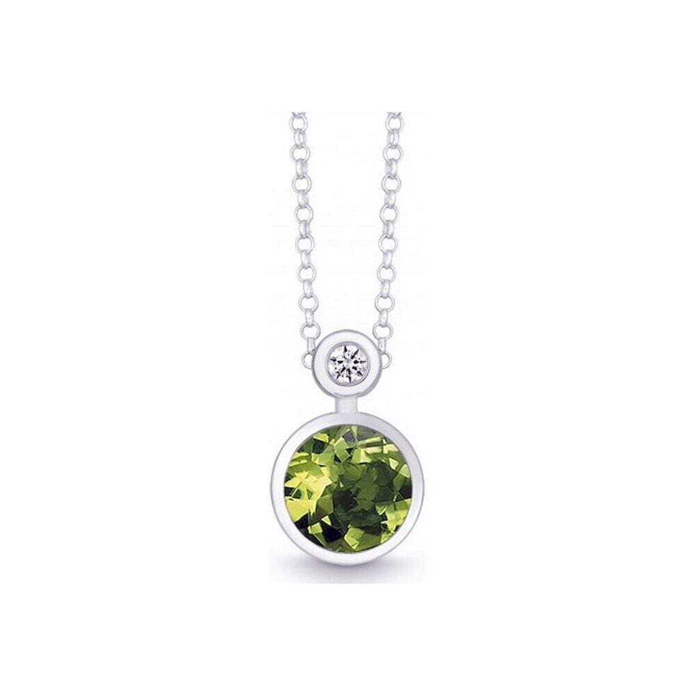 QUINN - Necklace - Silver - Diamond - Peridot - Wess. (H) - 27393947