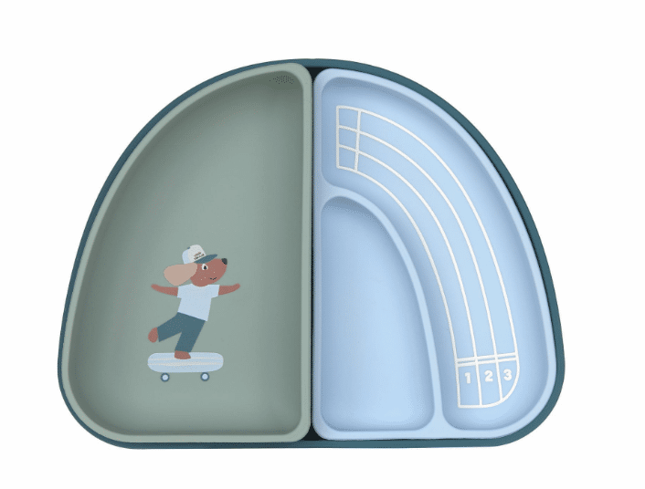 Casual Kids' Silicone Mealtime Plate (3-piece) - Tiny Team, Hund