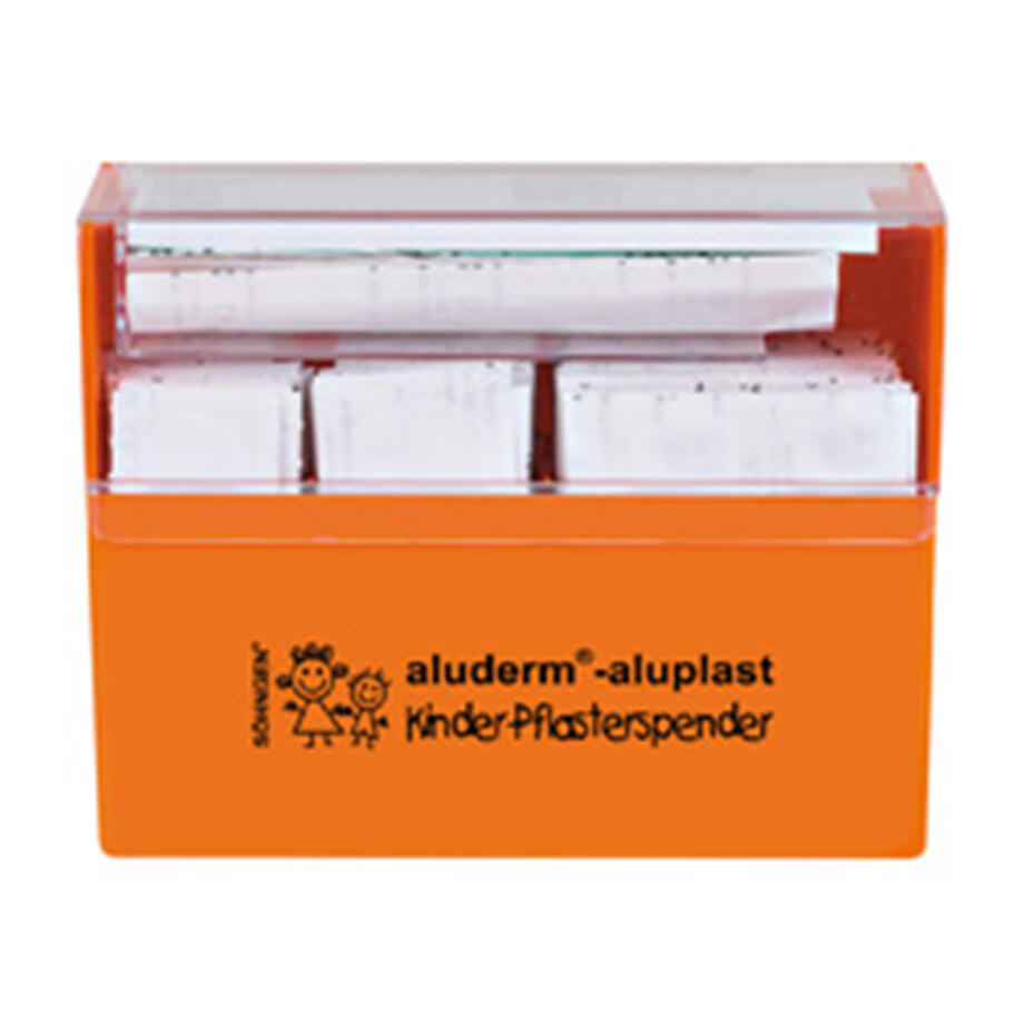 PFLASTER-SPENDER ALUDERM-ALUPLAST KINDER  115 PFLASTER VERSCH. GROESSEN + SCHERE 10 CM