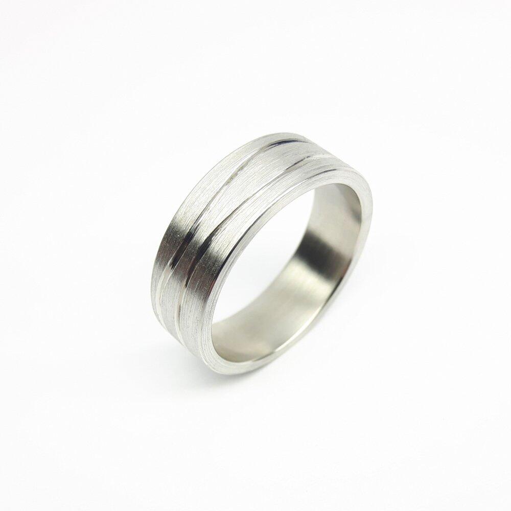 '2 waves', bague en or blanc 18kt.