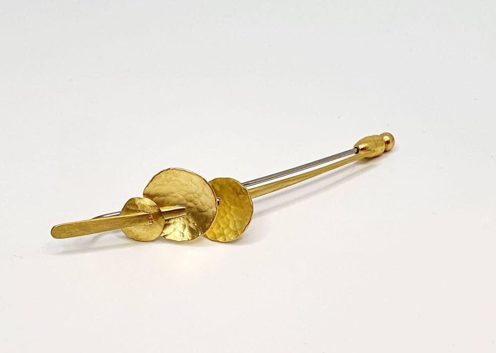 # Yellow and white gold pin brooch
