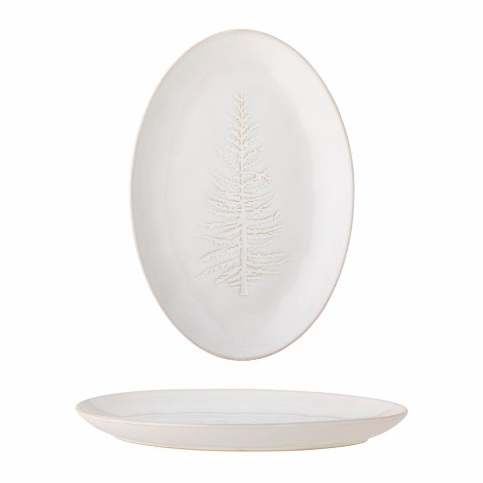 Assiette de service au motif de sapins - hiver