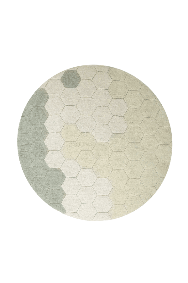 Washable round rug, Honeycomb Blue Sage, 140 cm