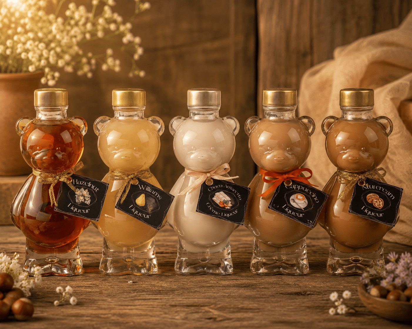 Bouteille de liqueur en forme d'ours en peluche, 0,2 L