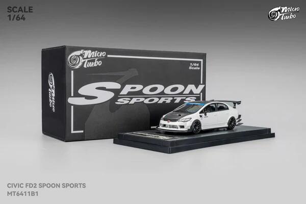 Micro Turbo - #MT6411B1 - Honda Civic FD2 - Spoon White - 1/64
