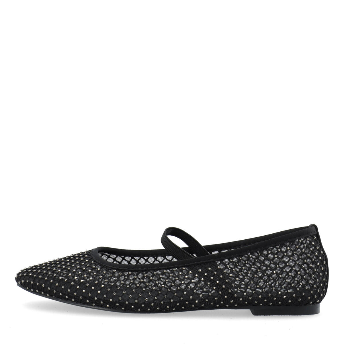 Elegant mesh ballet flats with rhinestones