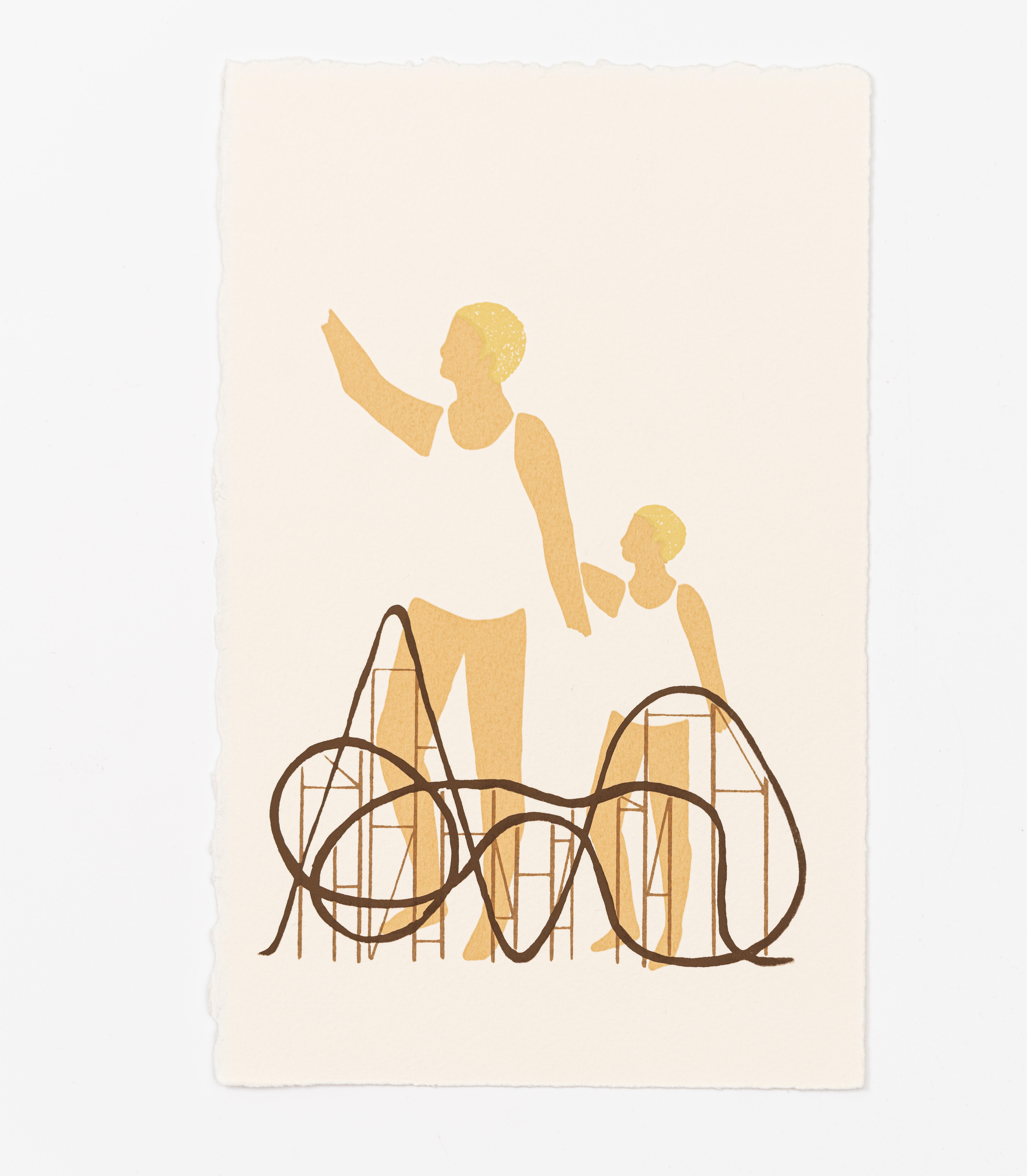 Screen print art "Father and Son - Rollercoaster " 