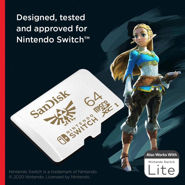 SanDisk Carte Mémoire Micro SDXC 64GB pour Nintendo