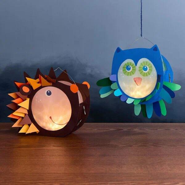 Clip lanterns: Owl and Hedgehog, Autumn Craft Kit