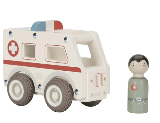 Ambulance en bois – blanc – Essentials