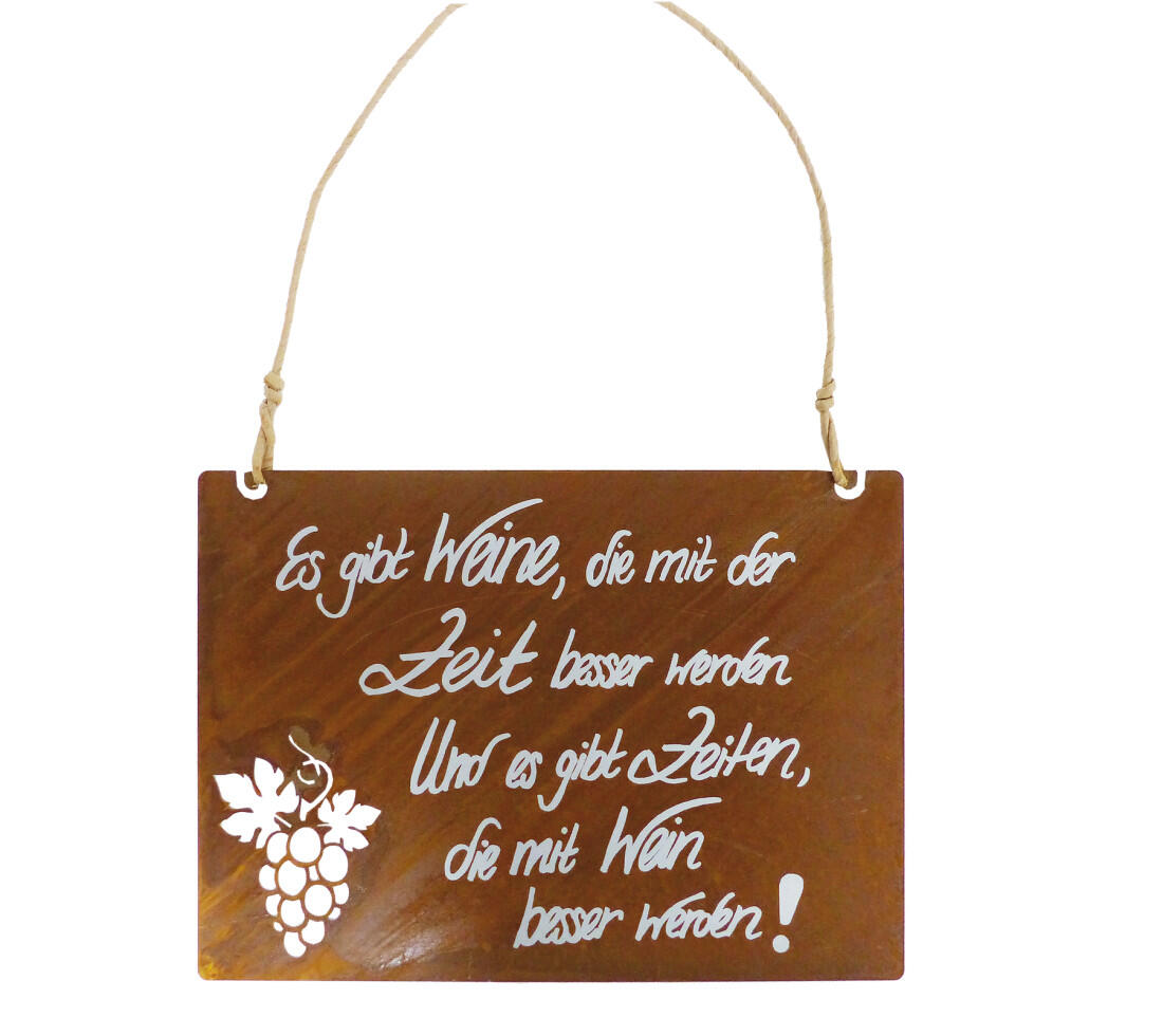 Badeko decorative sign Wine, 35 cm, rust brown