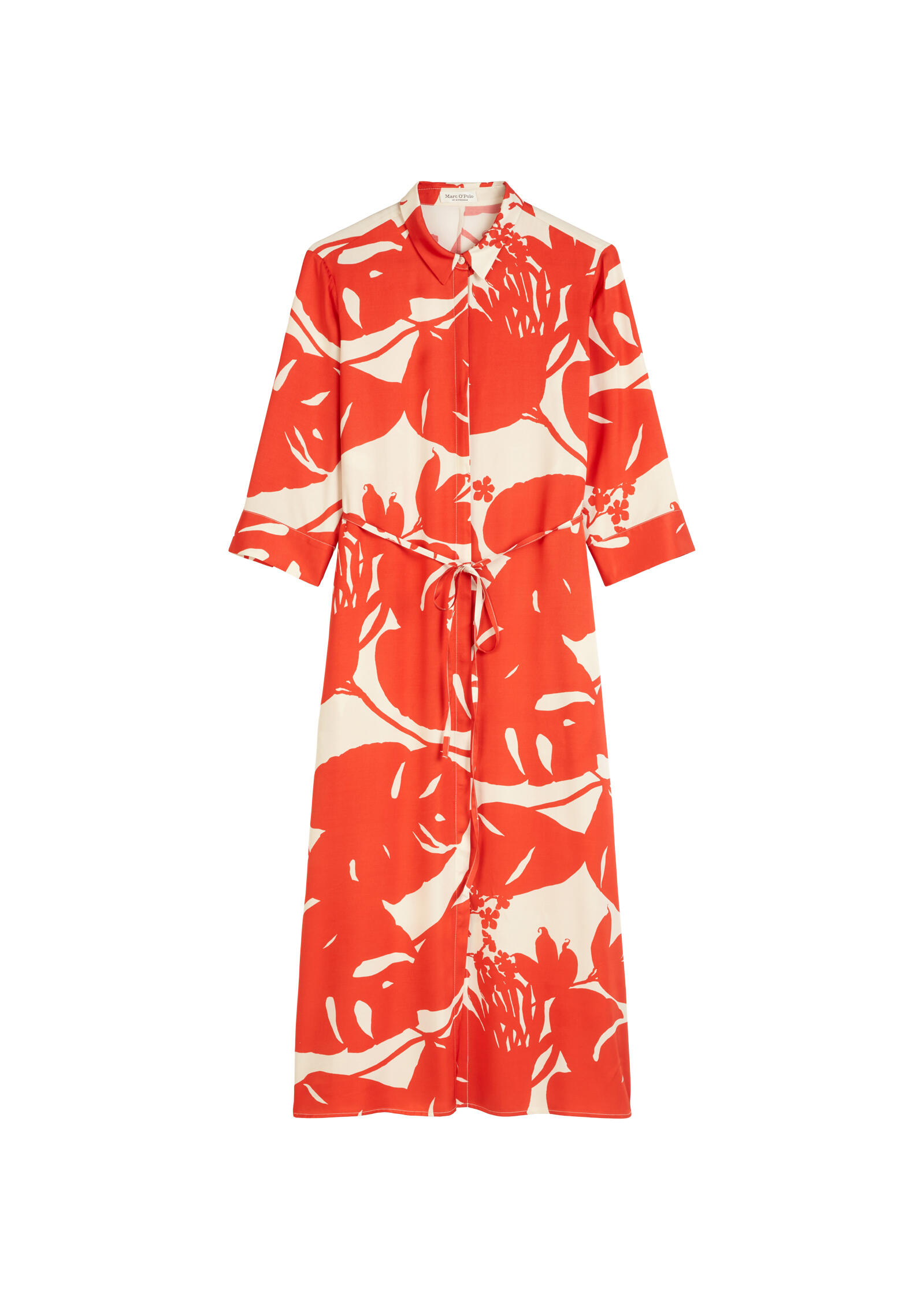 Robe mi-longue, coupe chemise, cl