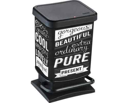 Rotho PASO 20-liter pedal bin Hipster black/white