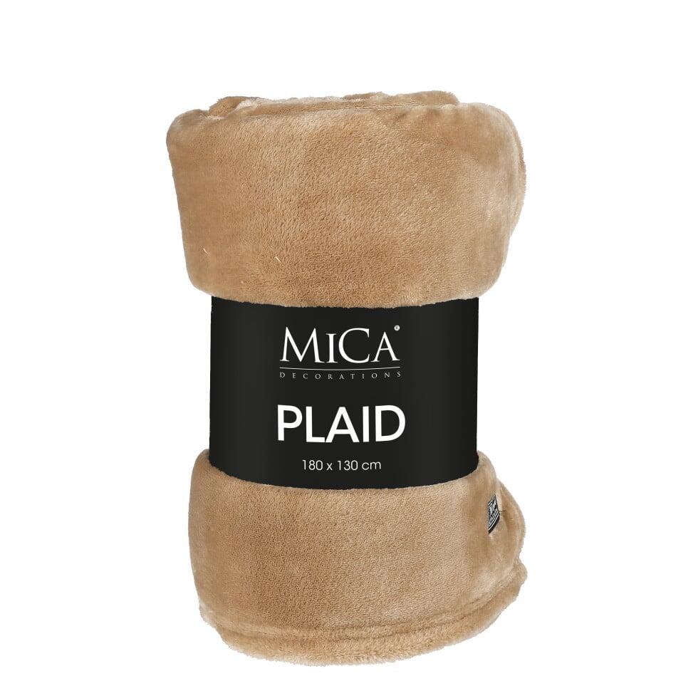 Mica Decorations Fleece Blanket Famke 130 x 180 cm light brown