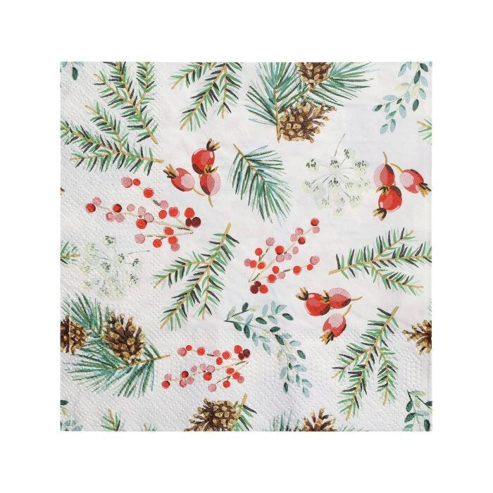 Eglo napkins X-Mas branches Pasig multicolored 16.5 x 16.5 cm - 20-pack