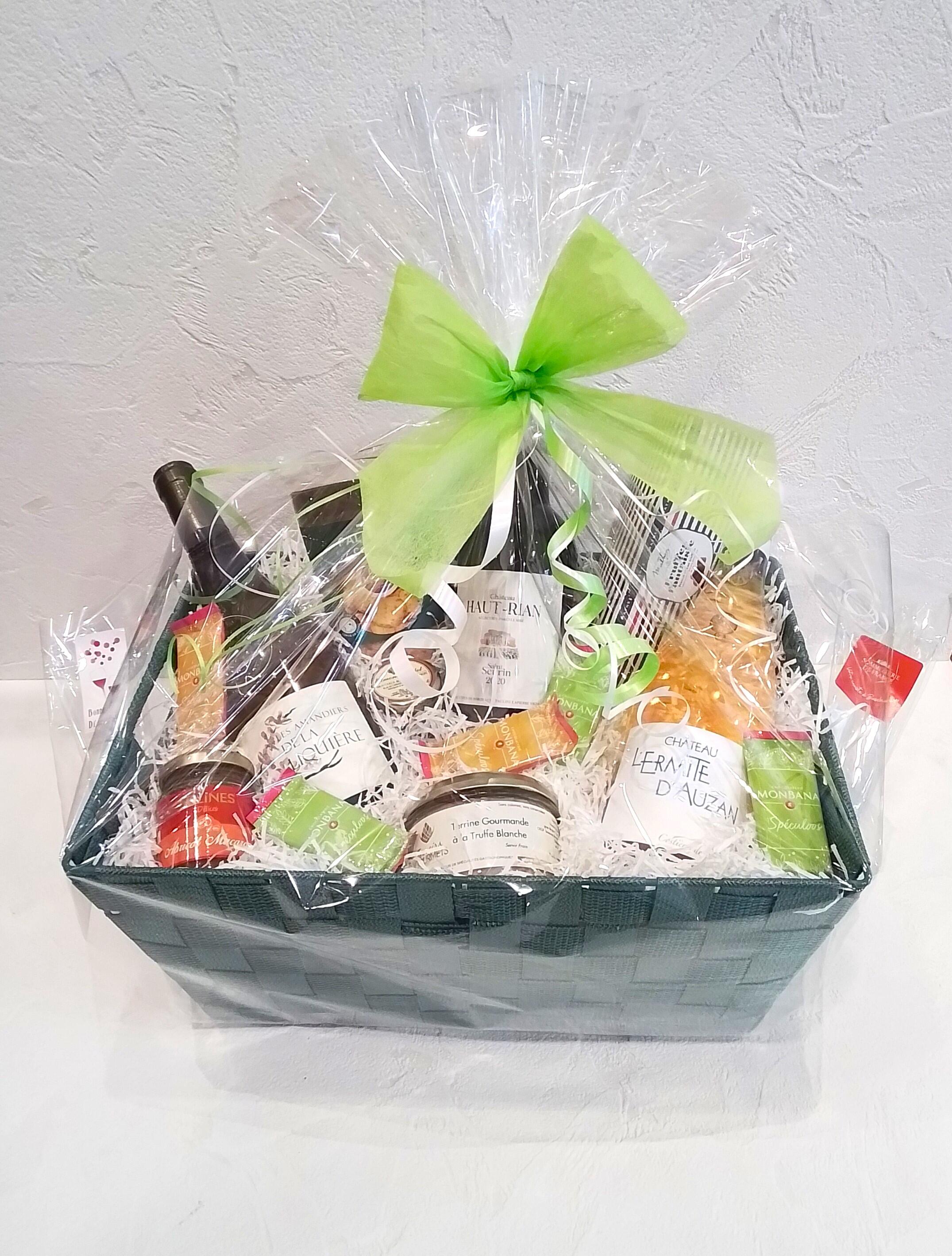PANIER GARNI - Corbeille Cadeau "Vins et Gourmandises"