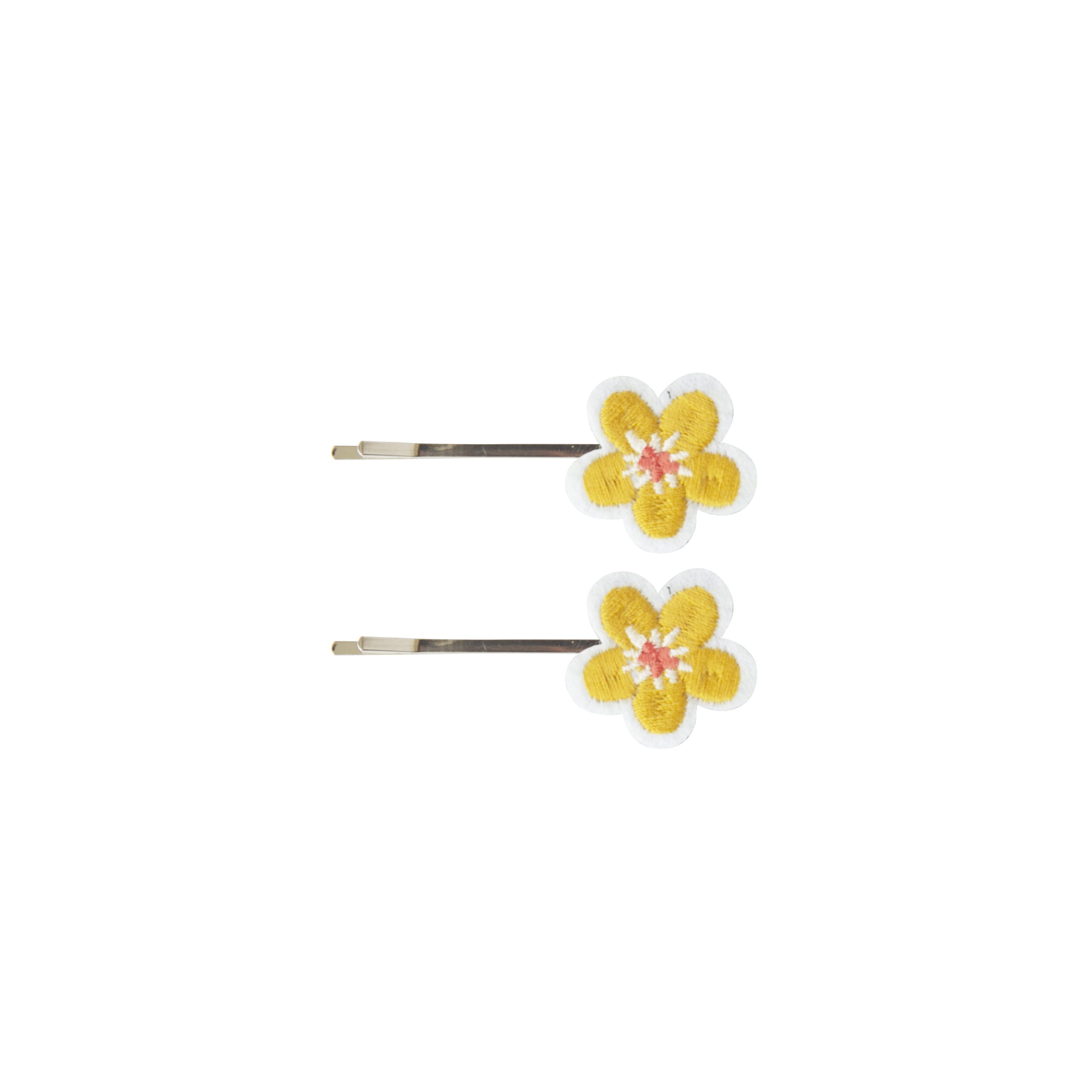 Yellow Flower embroided Hairpins
