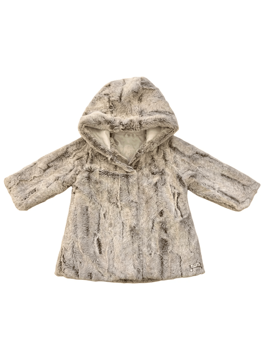 Gymp taupe manteau à capuche en fausse fourrure (74)