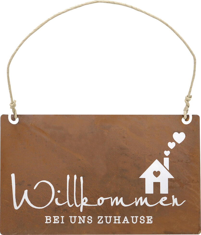 Badeko decorative sign Welcome 35 cm rust brown