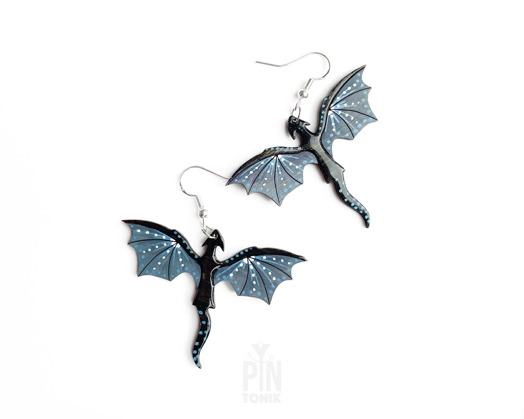 Boucles d'Oreilles Pendantes Dragon | Bijoux Fantaisie en Bois | PinTonik