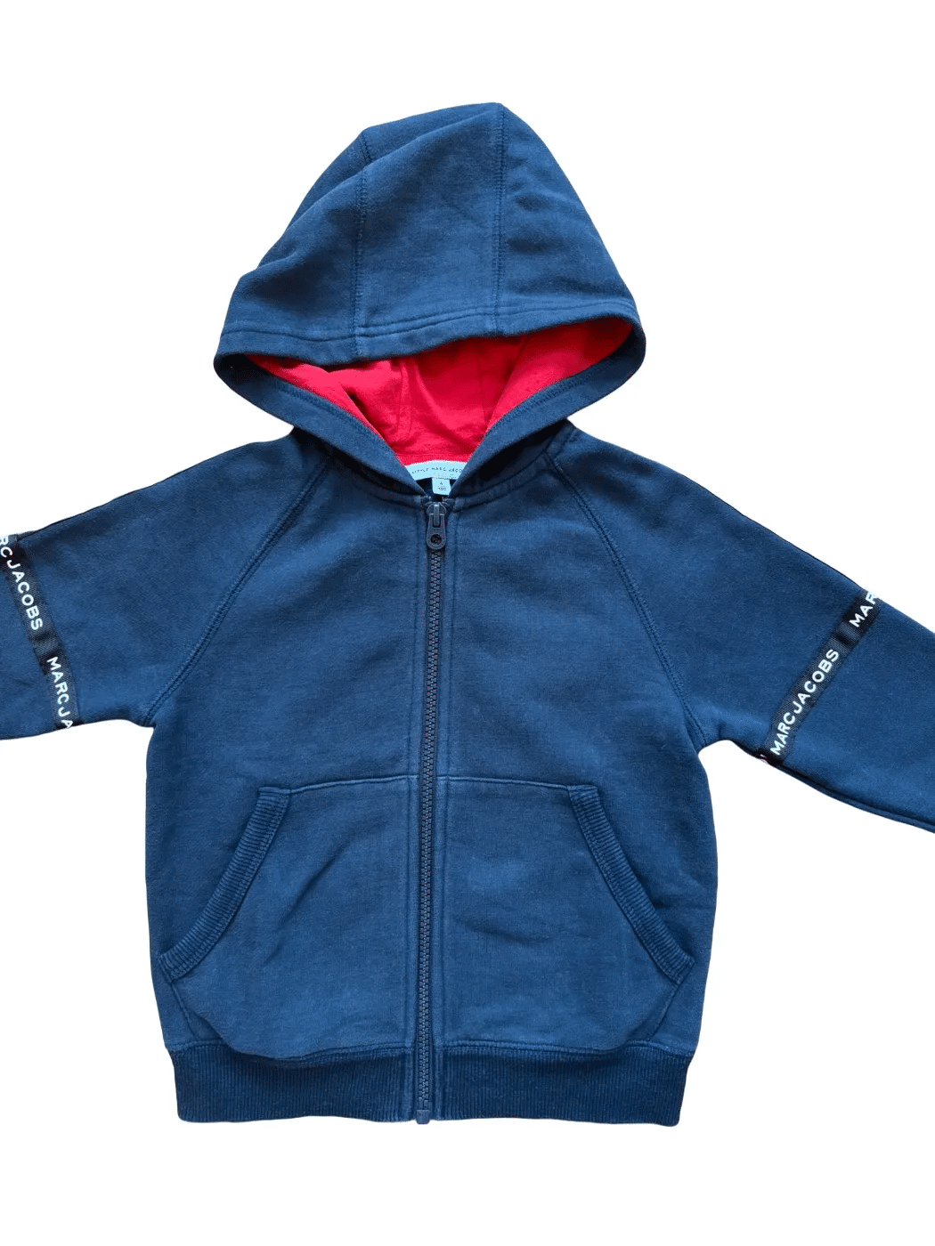 Little Marc Jacobs sweat à capuche zippé bleu marine avec bande logo (4 ans / 102 cm)
