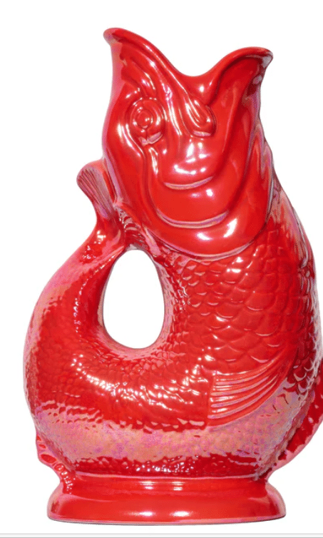 Gluckigluck - Gluggle Jug - fish jug in shimmering red