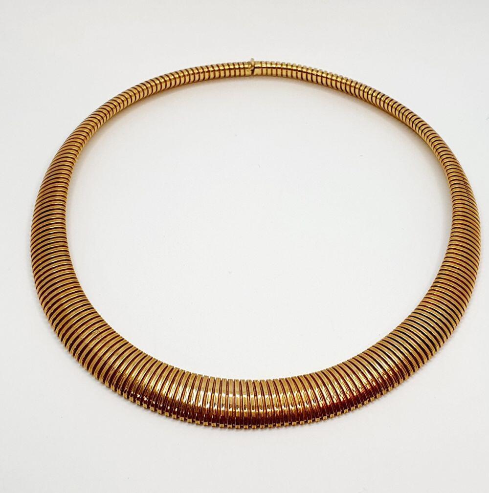 # Yellow gold necklace, very flexible extensible links, 44cm, wider center 12.3mm, 46gr