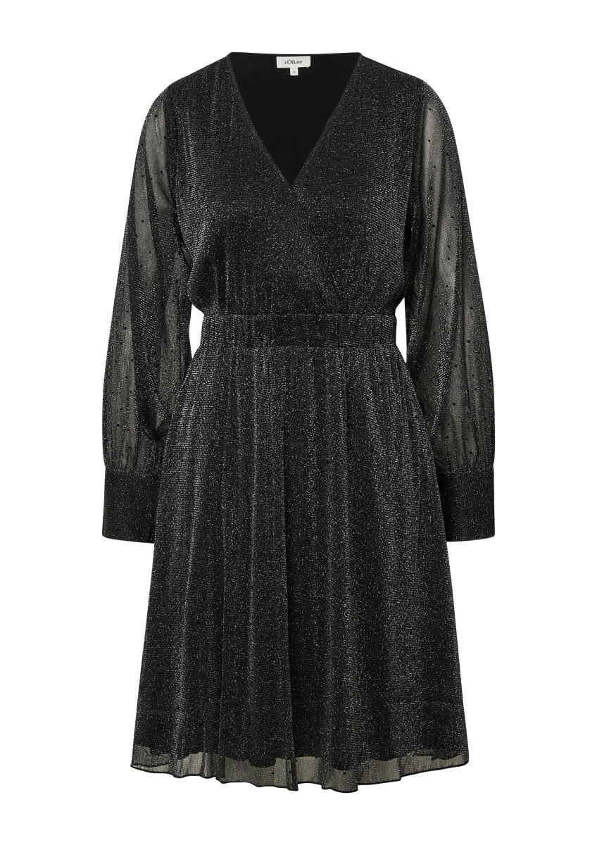 Glitter-effect mesh dress