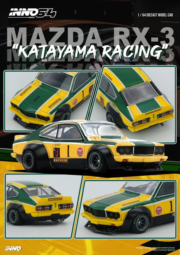 Inno Models - INNO64 - #IN64-RX3-KTYM - Mazda Savanna RX-3 - Katayama Racing Livery - 1/64