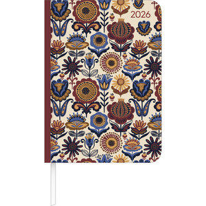 Lady Journal Paisley 2026 Dimensions (L x H) : 11 x 15,5 cm, Agenda de poche A6, 1 semaine/2 pages