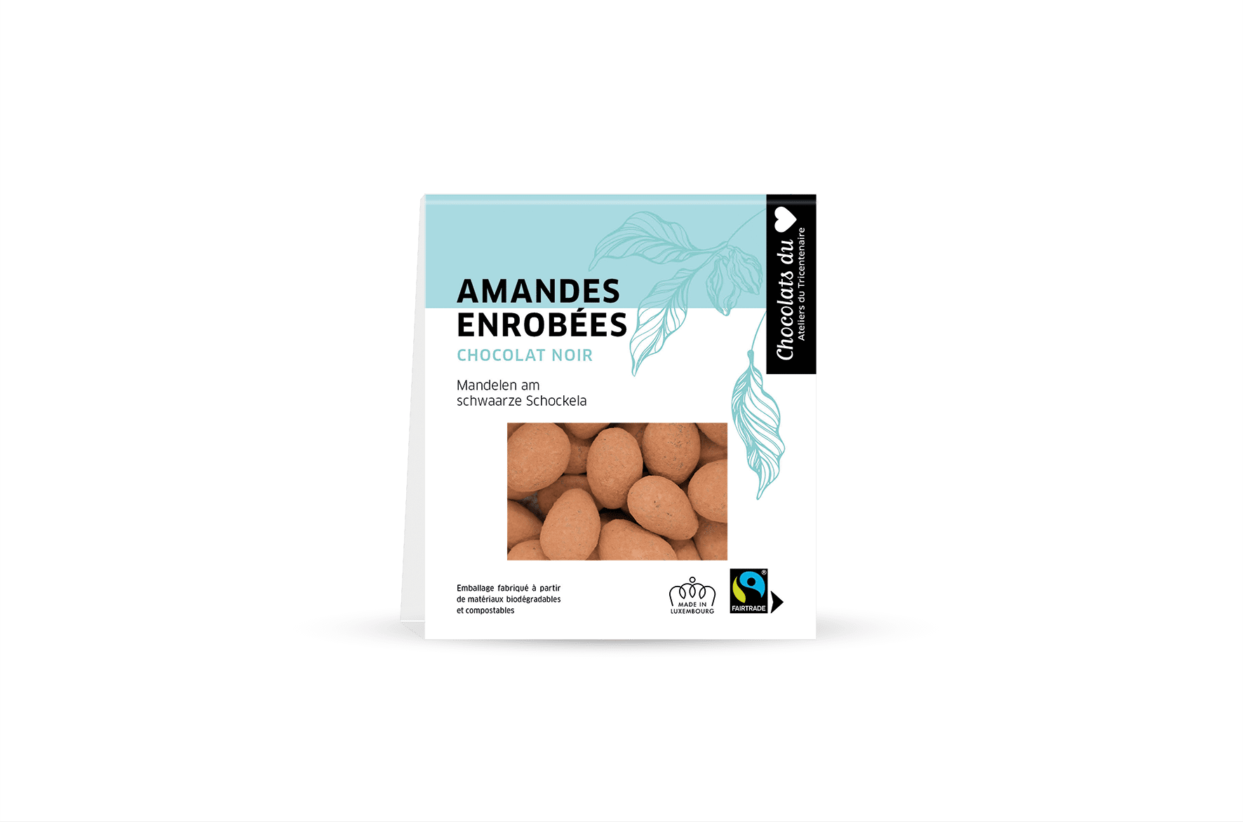 Almonds coated with Fairtrade dark chocolate (80g)